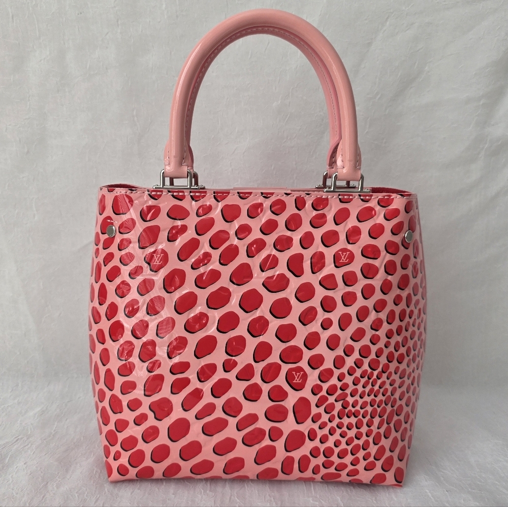 Louis Vuitton Pink and Red Patent Leather Satchel - Picture 3 of 11